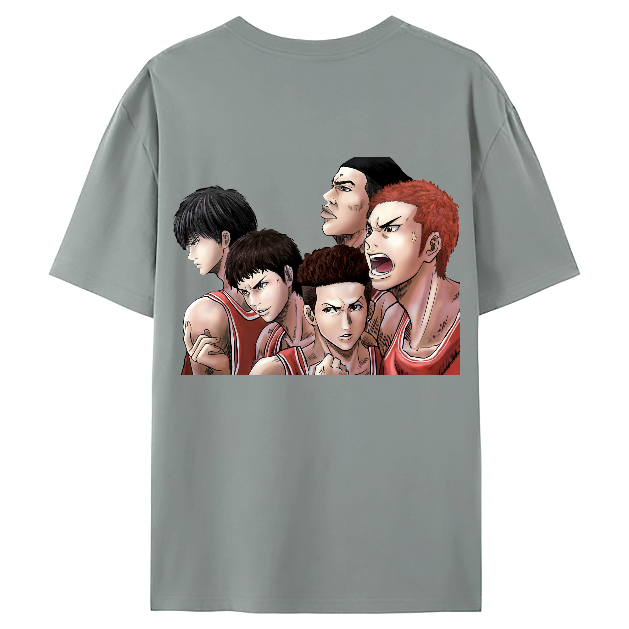 （画像用） SLAM DUNK／スラムダンク 綿100％ メンズ半袖Tシャツ（バックプリント） 通気性